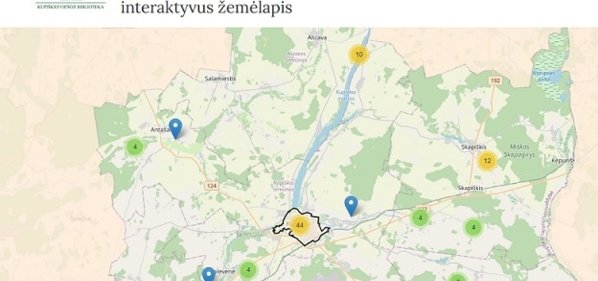 Atminties erdvės ir ženklai Kupiškio krašte: interaktyvus žemėlapis