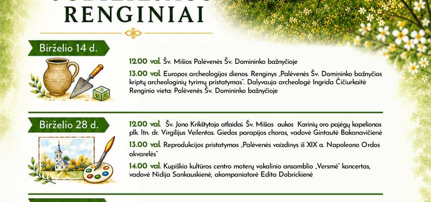 Palėvenės Šv. Domininko bažnyčios 350 metų jubiliejaus renginiai