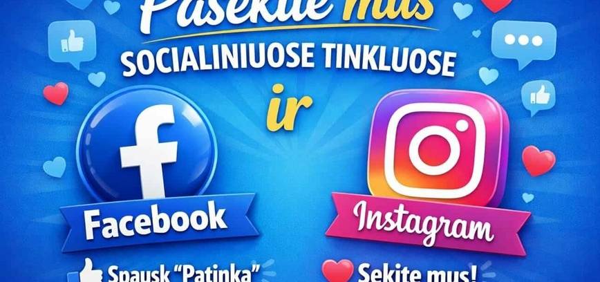 Pasekite mus socialiniuose tinkluose!