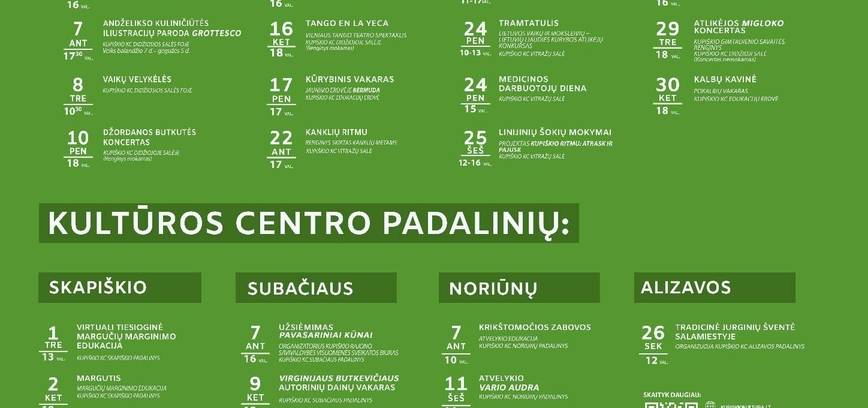 Balandis Kupiškyje – mėnuo, kuris kviečia išeiti iš namų