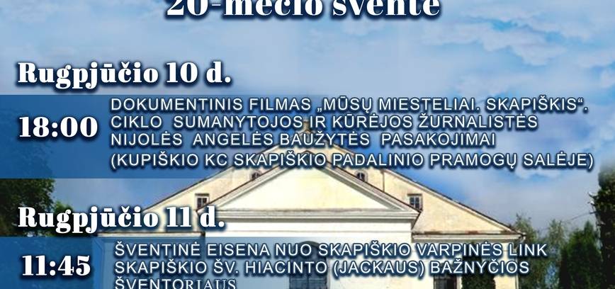 St. Celebration of the 20th anniversary of the Lauryns indulgences and the Skapiškis community