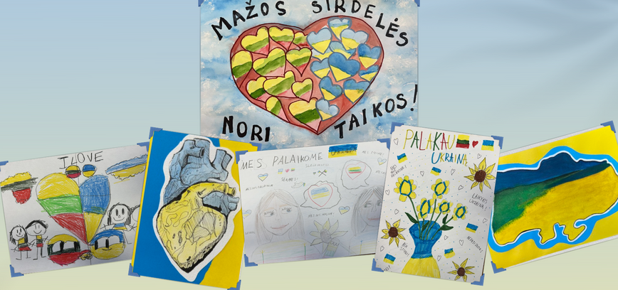 Presentation of the poster exhibition "I Support Ukraine" by students of the Kupiškis district. Ukrainian soup feast