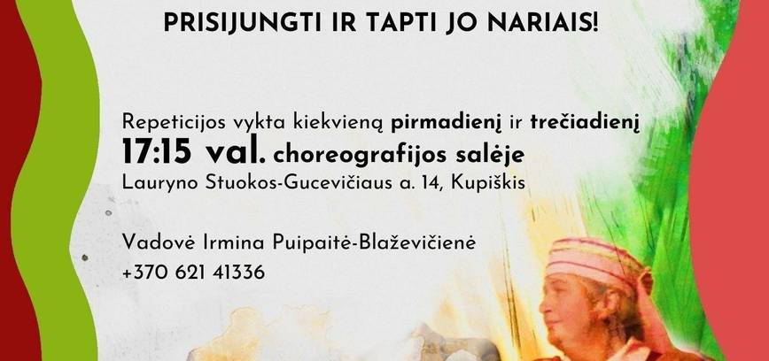 Kupiškio kultūros centro senjorų tautinių šokių kolektyvas „Susiedai“ kviečia prisijungti naujus narius!