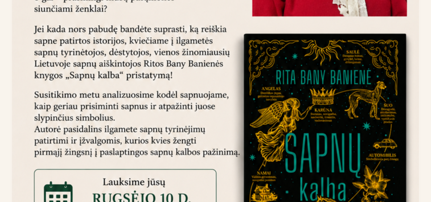 Ritos Bany Banienės knygos „Sapnų kalba“ pristatymas!