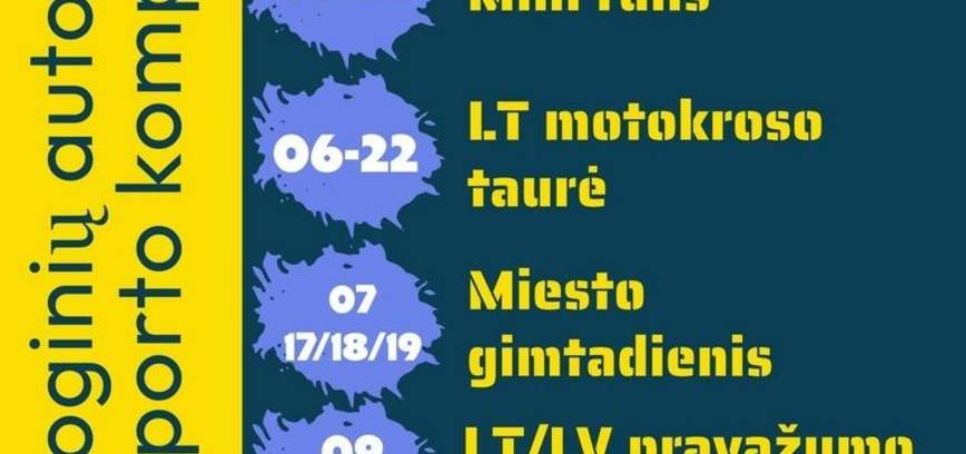 Varžybų tvarkaraštis Uoginių automobilių ir motociklų sporto komplekse 2025 m.