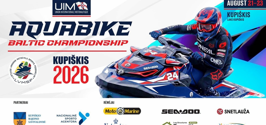 Baltijos ir Lietuvos vandens motociklų čempionato finalas „Grand Final Kupiškis 2026“ bei Kupiškio rajono mero taurė