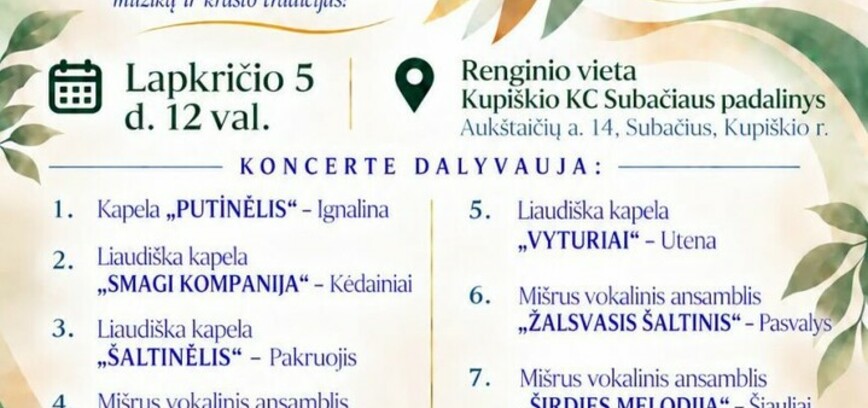 Lietuvos asmenų su negalia mėgėjų meno kolektyvų konkursas „VILTIES PAUKŠTĖ 2026“