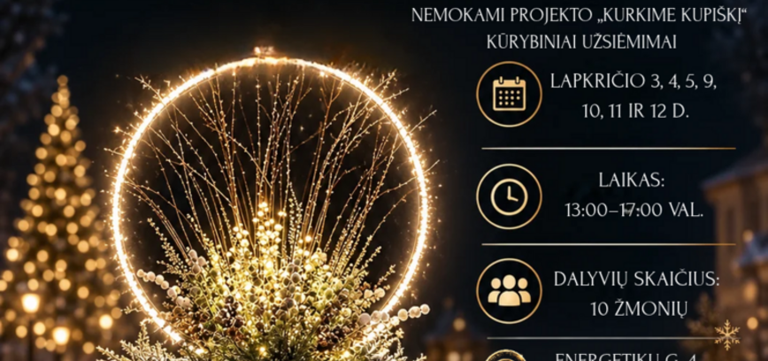 Veidrodinių kompozicijų ir šviečiančių lankų kūrimo užsiėmimai