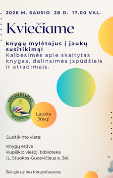 Knygų klubas „Knygius“ kviečia į susitikimą!