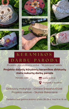 Projekto „Kūrybiškumo erdvė – 56 pakopos“ keramikos darbų paroda