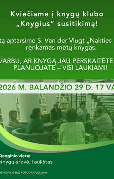 Knygų klubas „Knygius“ kviečia į susitikimą! 