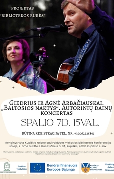Giedrius ir Agnė Arbačiauskai: autorinių dainų koncertas „Baltosios naktys“