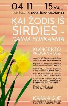 Koncertas „Kai žodis iš širdies - daina suskamba“ | SKAPIŠKYJE