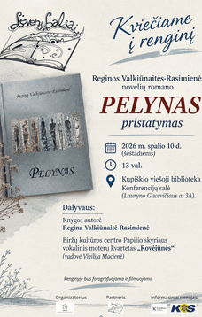 Reginos Valkiūnaitės-Rasimienės novelių romano „Pelynas“ pristatymas