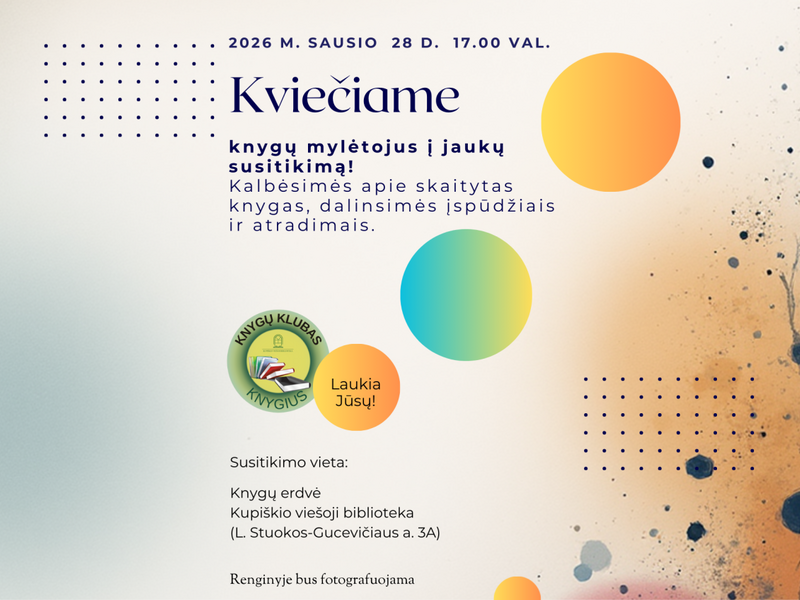 Knygų klubas „Knygius“ kviečia į susitikimą!