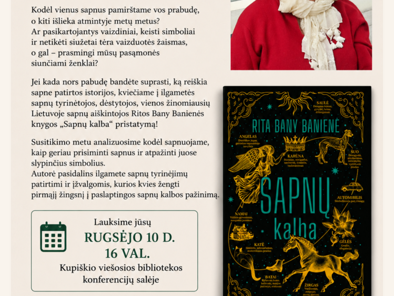 Ritos Bany Banienės knygos „Sapnų kalba“ pristatymas!