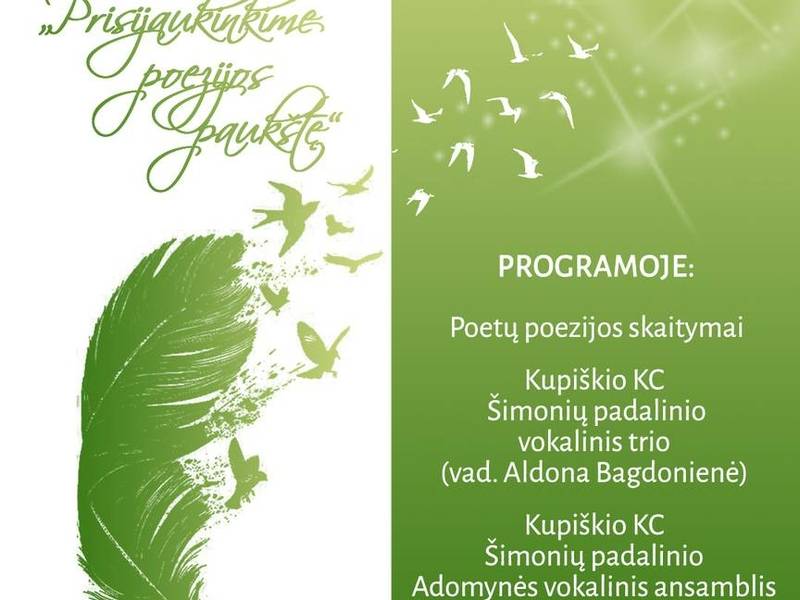 Poezijos pavasarėlio skaitymai „Prisijaukinkime poezijos paukštę“