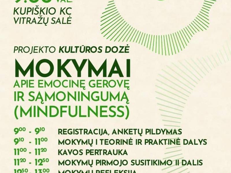 Training on emotional well-being and mindfulness