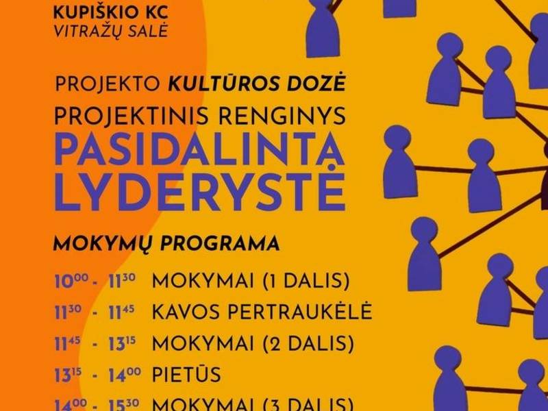 Projekto „Kultūros dozė“ mokymai „Pasidalinta lyderystė“