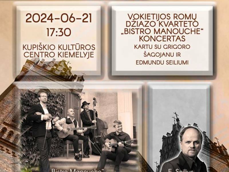 Vācijas romu džeza kvarteta "Bistro Manouche" koncerts