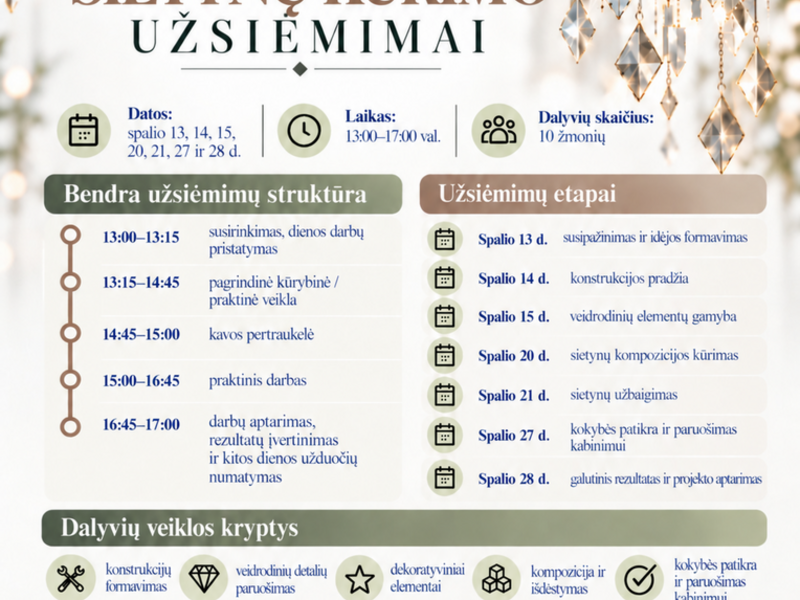 Veidrodinių sietynų kūrimo dirbtuvės „Kurkime Kupiškį“