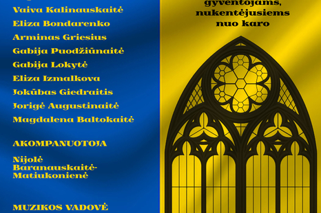 Paramos koncertas Ukrainai „Po bažnyčios skliautais“