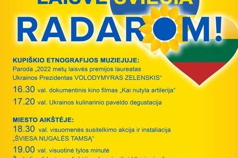 Ukrainos palaikymo akcija „Laisvė šviečia. Radarom!“