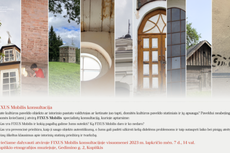FIXUS Mobilis konsultacija apie kultūros paveldo/ istorinius objektus
